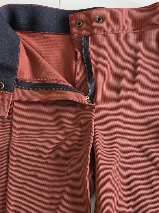 American Apparel Riding Pant M Rust Brown Ribbed Equestrian High Rise Stretch - Picture 10 of 16